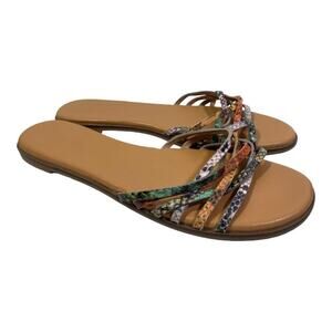 Madewell Tracie Crisscross Leather Slide Sandal Women size 10